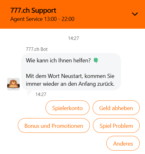 Chatten Sie mit dem Support-Team